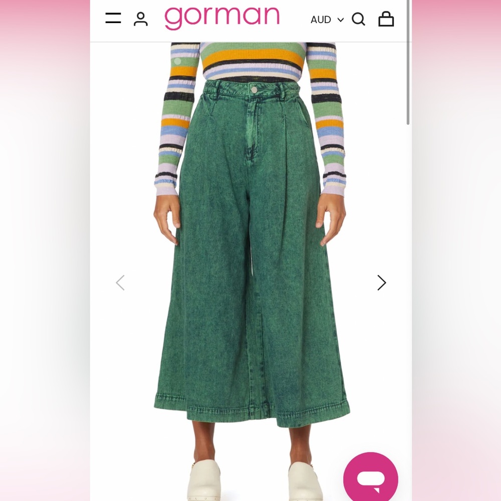 New with tags Gorman denim green culottes size 14. Don’t fit me. - Picture 1 of 1